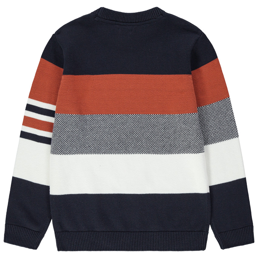 Παιδικά - Πλεκτό πουλόβερ με λωρίδες σε αντίθεση 