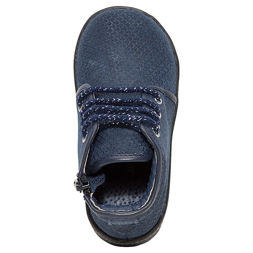 Δερμάτινα μποτάκια με κροκό όψη και φερμουάρ 