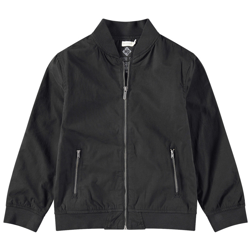 Παιδικά - Μονόχρωμο αντιανεμικό μπουφάν με φερμουάρ στις τσέπες 