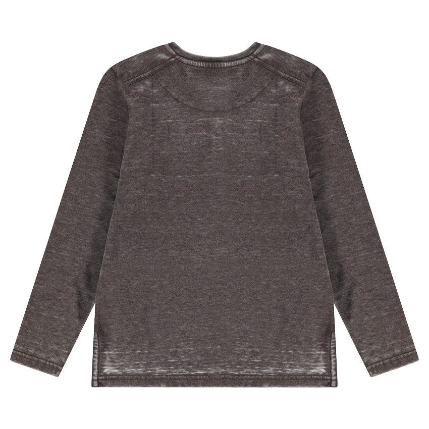 Παιδικά - Μακρυμάνικο πόλο μελανζέ με τυπωμένα γράμματα 