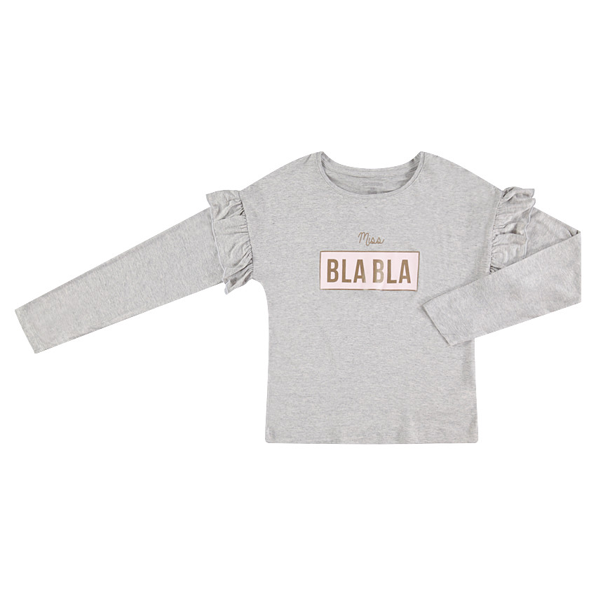 Παιδικά - Μακρυμάνικη μπλούζα από ζέρσεϊ με βολάν στα μανίκια 