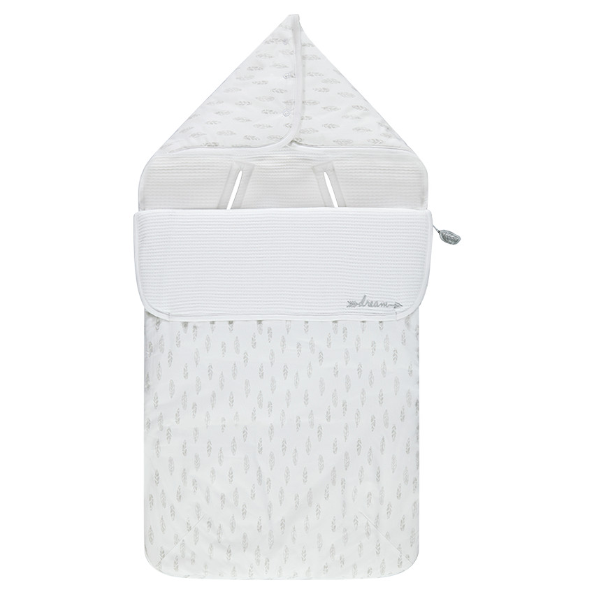 Υπνόσακος από ποπλίνα με ζέρσεϊ επένδυση και μοτίβο φτερά 