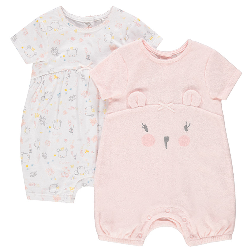 Σετ 2 κοντά ολόσωμα φορμάκια από ζέρσεϊ και πετσετέ ύφασμα με σχέδιο κοάλα  