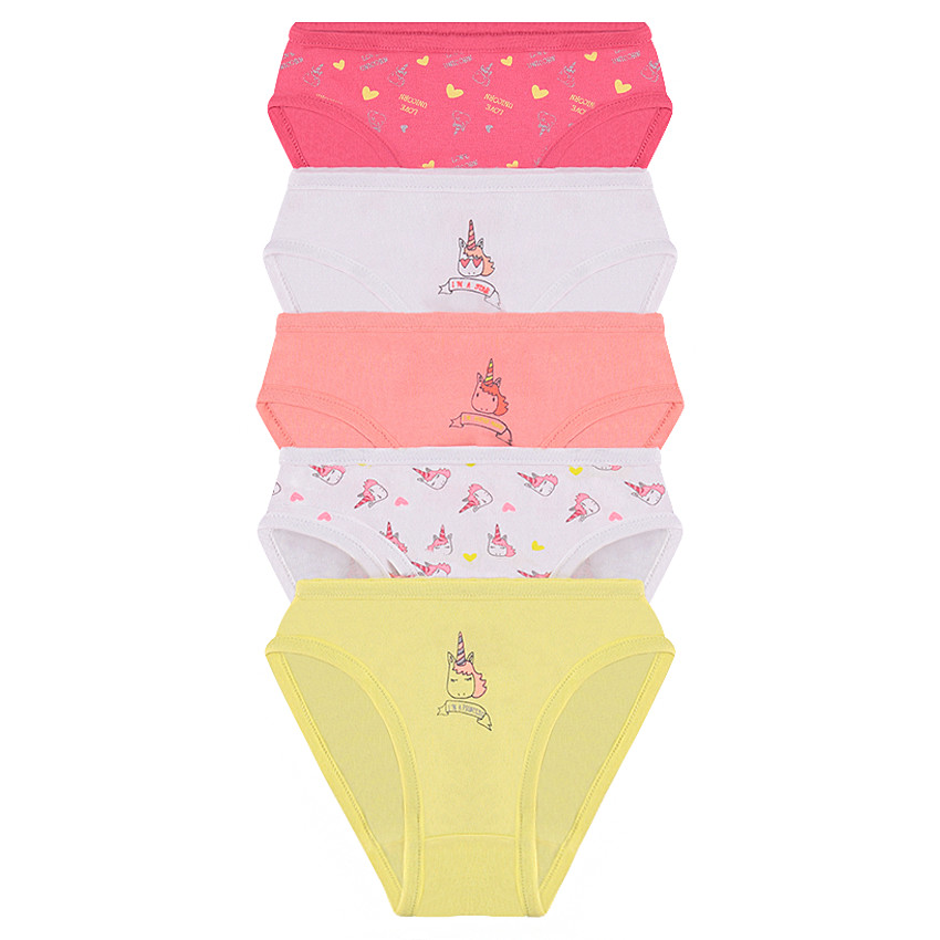 Σετ με 5 βαμβακερά βρακάκια με τυπωμένους μονόκερους 