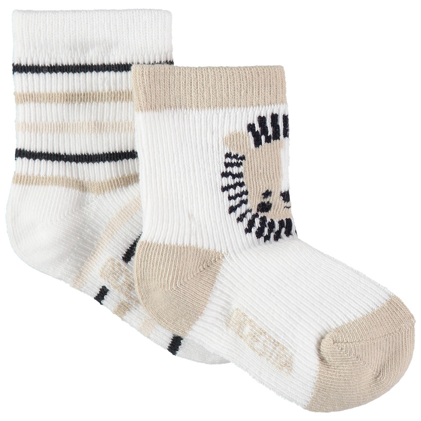 Σετ 2 ζευγάρια κάλτσες με ζακάρ μοτίβο / ρίγες 