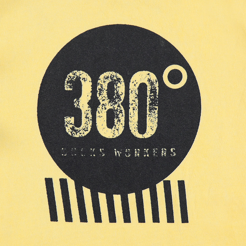 Παιδικά - Κοντομάνικη μπλούζα ζέρσεϊ νηματοβαφή με στάμπα 