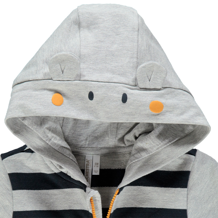 Ensemble avec t-shirt print ours, gilet à capuche et pantalon 