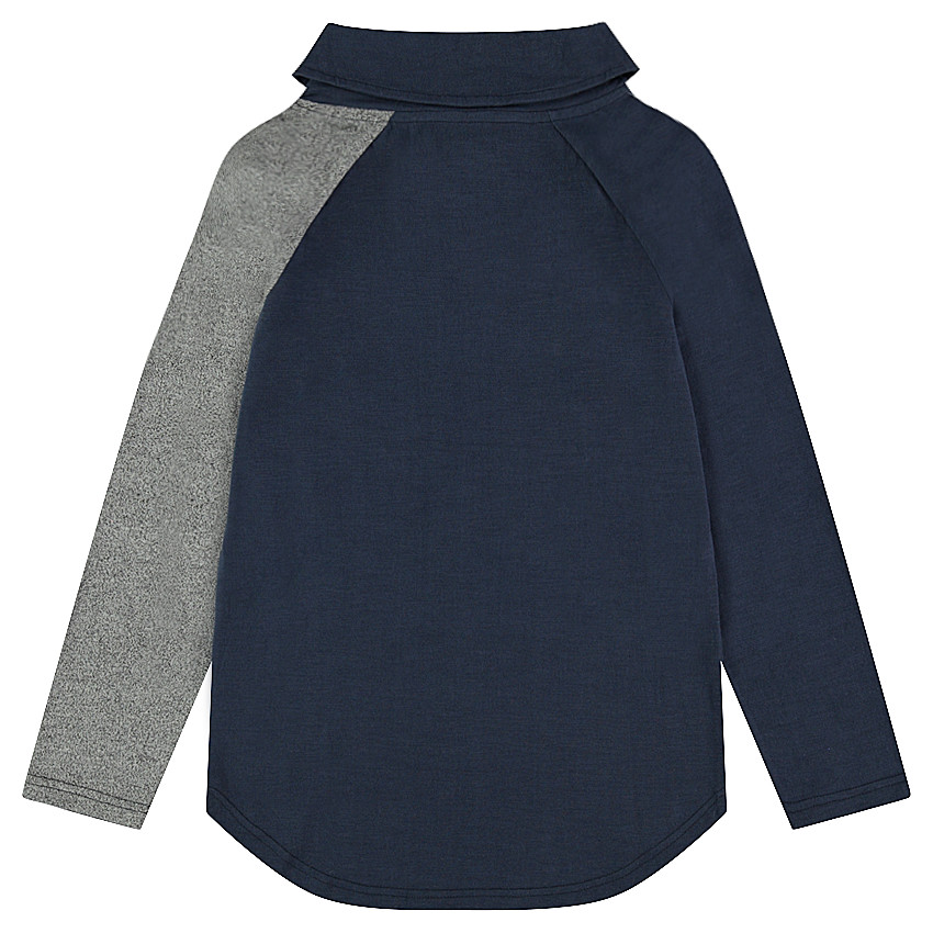 Παιδικά - Μακρυμάνικη δίχρωμη μπλούζα με σήματα και στάμπα κείμενο 