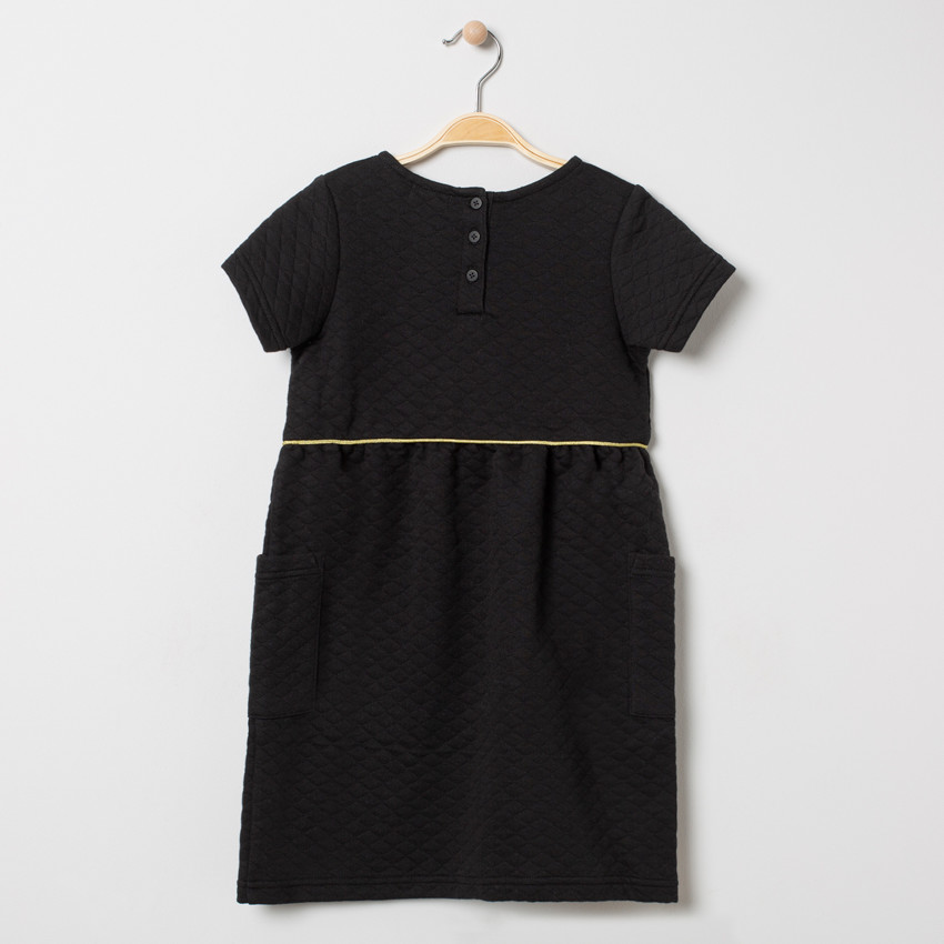 Robe manches courtes en molleton fantaisie à poches 