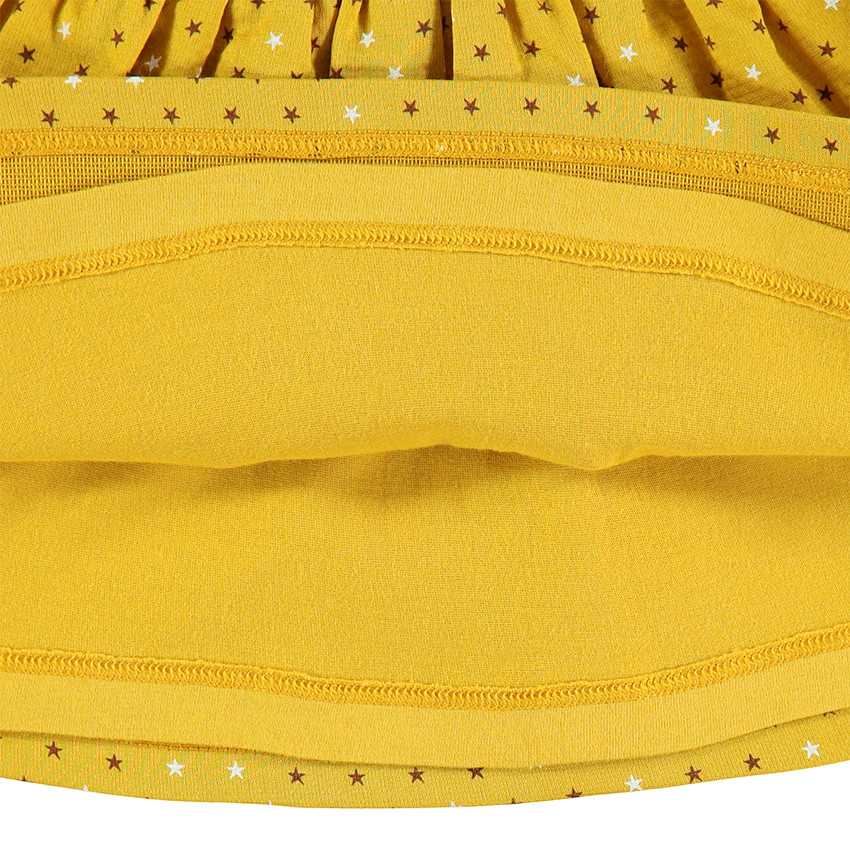 Robe manches longues effet 2 en 1 bi-matière avec faon en bouclette 