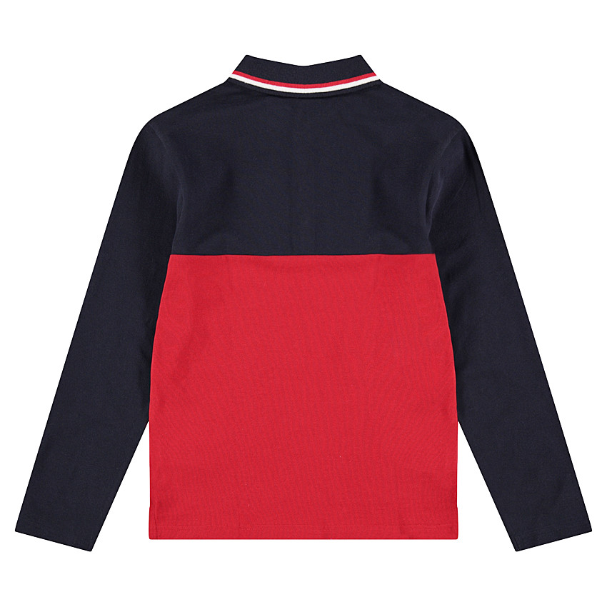 Μακρυμάνικο δίχρωμο πόλο με κείμενο και σήμα ©Smiley  