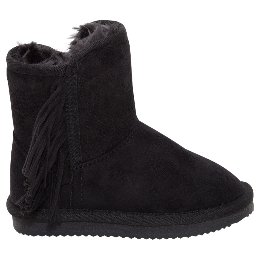 Μποτάκια με επένδυση και κρόσια σε σουέτ υφή σε νούμερα 28 έως 38 