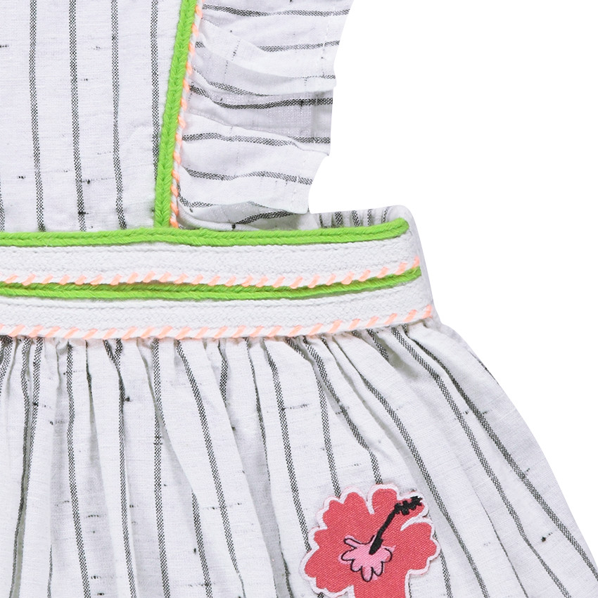 Ριγέ φόρμα από βαμβάκι μπουκλέ με σήματα και σταυρωτές τιράντες 