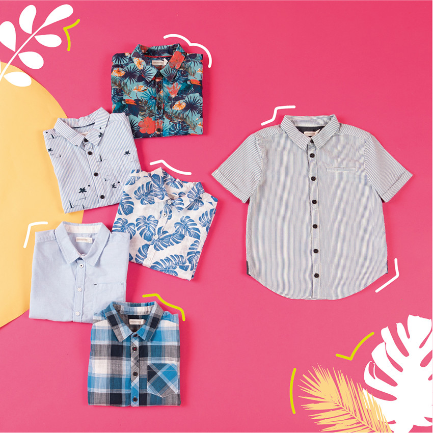 Πουκάμισο κοντομάνικο με λεπτές κάθετες ρίγες  