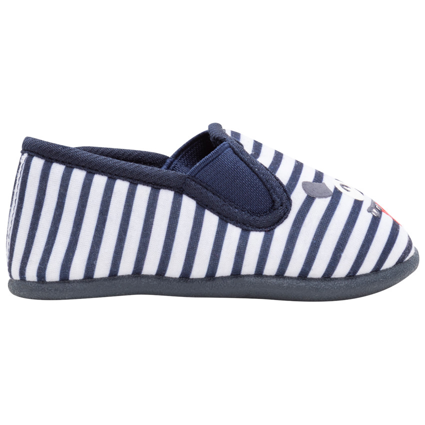 Ριγέ μαλακά παντοφλάκια με λάστιχα και τυπωμένη φιγούρα 