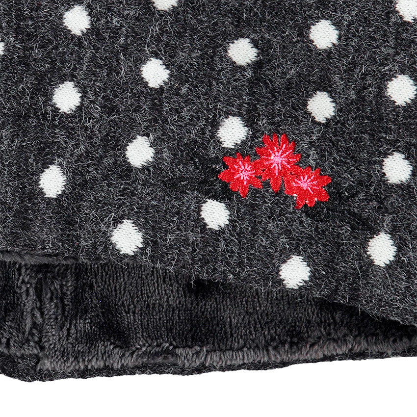 Πλεκτό σύνολο σκούφος και κασκόλ τύπου snood με επένδυση από sherpa και ζακάρ πουά 