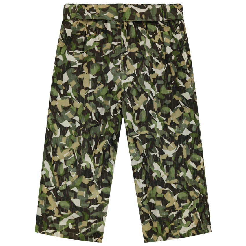 Παντελόνι φαρδύ με λεπτές φαντεζί ρίγες  