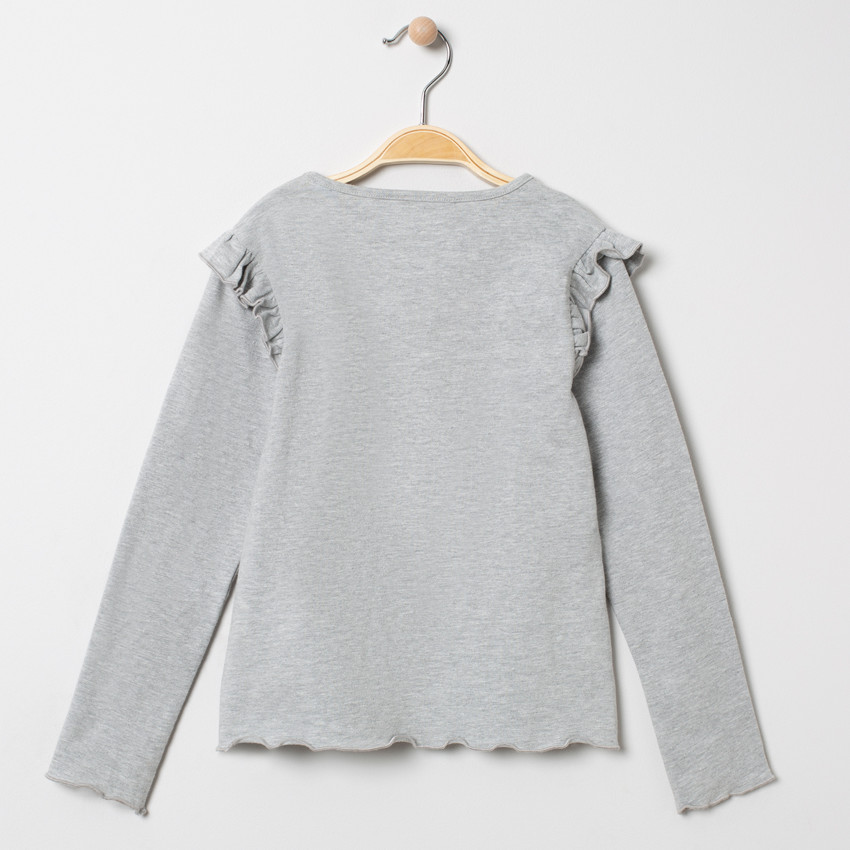 T-shirt manches longues print danseuse étoile et détails dorés 