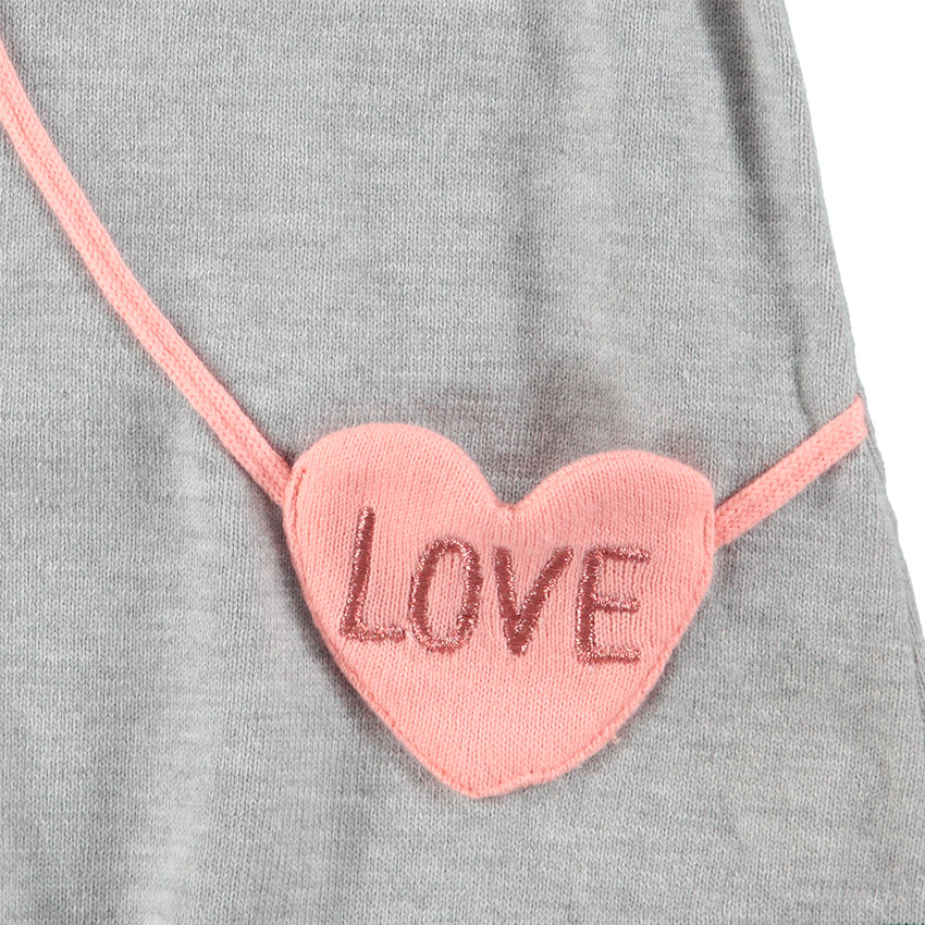 Κοντομάνικο πλεκτό φόρεμα με εφέ τσάντα ταχυδρόμου σε σχήμα καρδιάς 