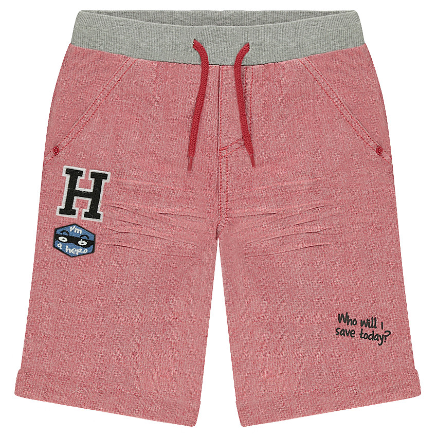 Βαμβακερή βερμούδα ψαροκόκαλο με σήματα 