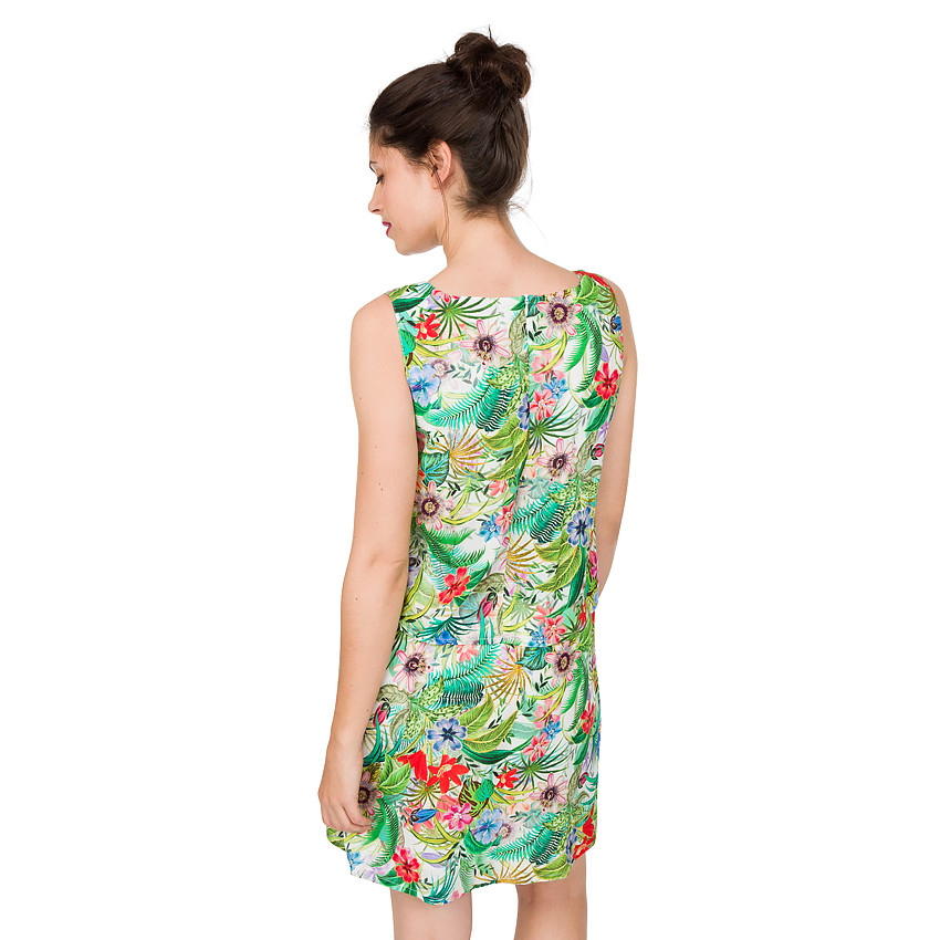 Φόρεμα εγκυμοσύνης με βολάν και εξωτικό μοτίβο 