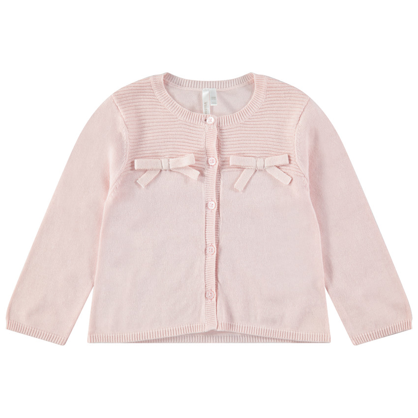 Πλεκτή ζακέτα με πλακέ ασορτί φιόγκους 