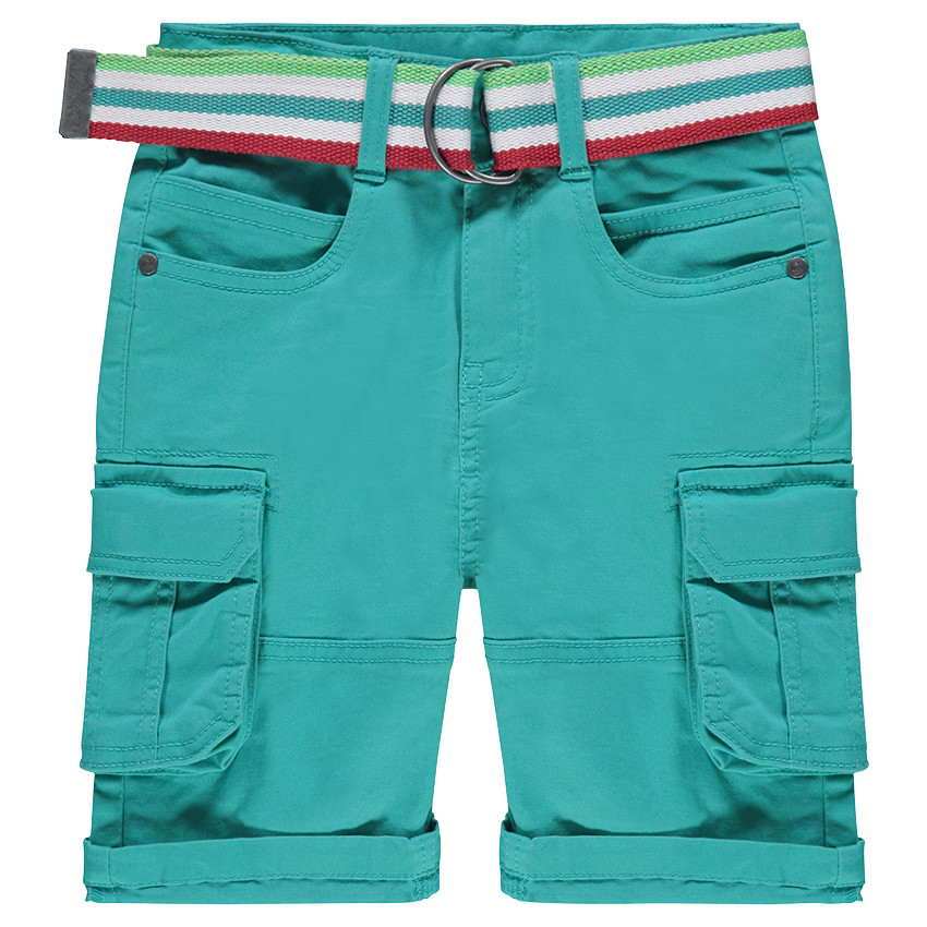 Στρατιωτική βερμούδα με τσέπες και ριγέ αφαιρούμενη ζώνη 