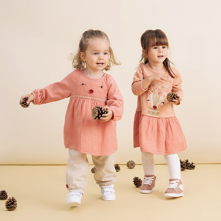 Τουνίκ μακρυμάνικη βαμβακερή  με κεντήματα 