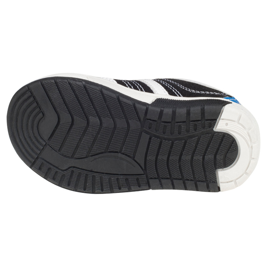 Baskets basses à scratchs bi-matière avec patch en gomme 