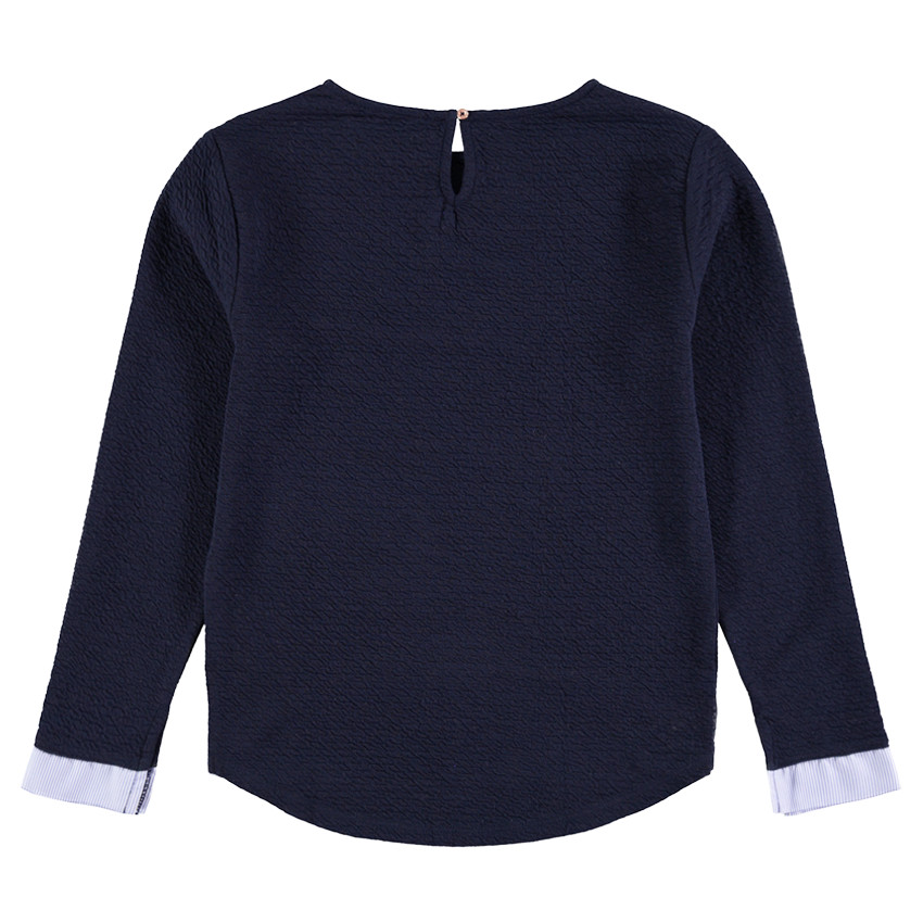 Παιδικά - Μακρυμάνικη μπλούζα με εφέ 2 σε 1 με γράμματα από κορδόνι 