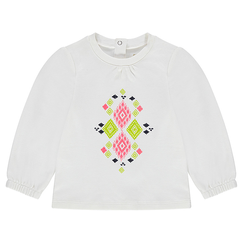 Μακρυμάνικη μπλούζα μπαλούν με τυπωμένο χρωματιστό μοτίβο 