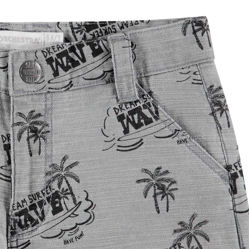 Σορτς Heathered Bermuda με φοίνικες και επιγραφές. 