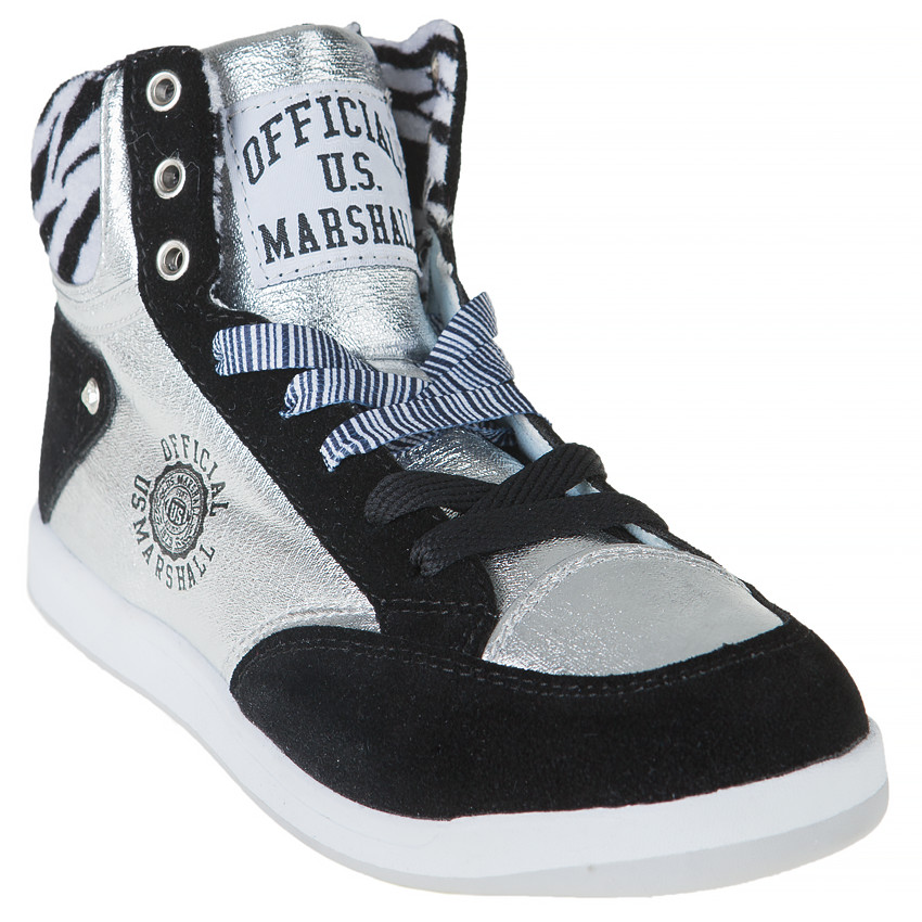 US Marshall Baskets montantes argentées et zébrées du 36 au 38 