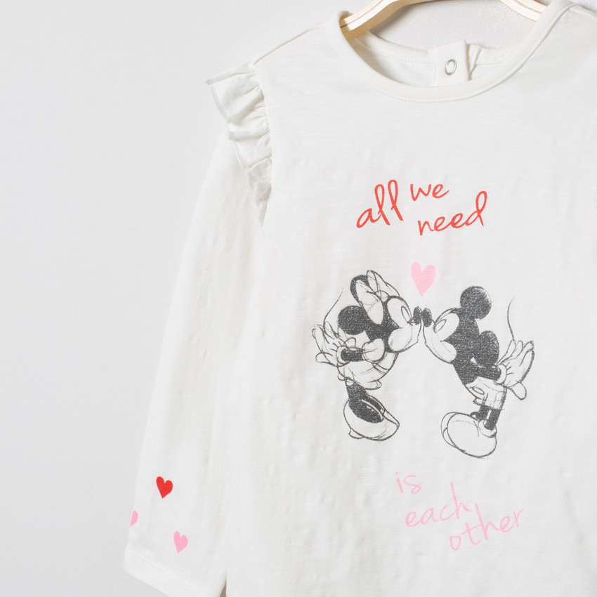 T-shirt manches longues print Mickey et Minnie Disney 