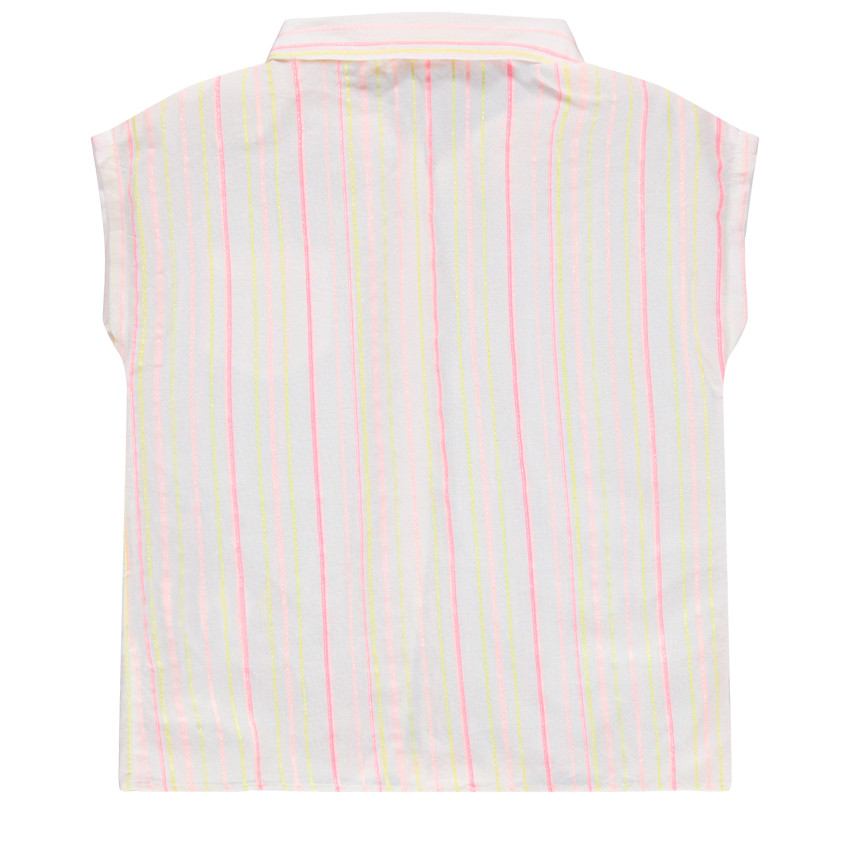 Αμάνικο πουκάμισο με χρωματιστές ρίγες και κορδονάκια που δένουν μπροστά 