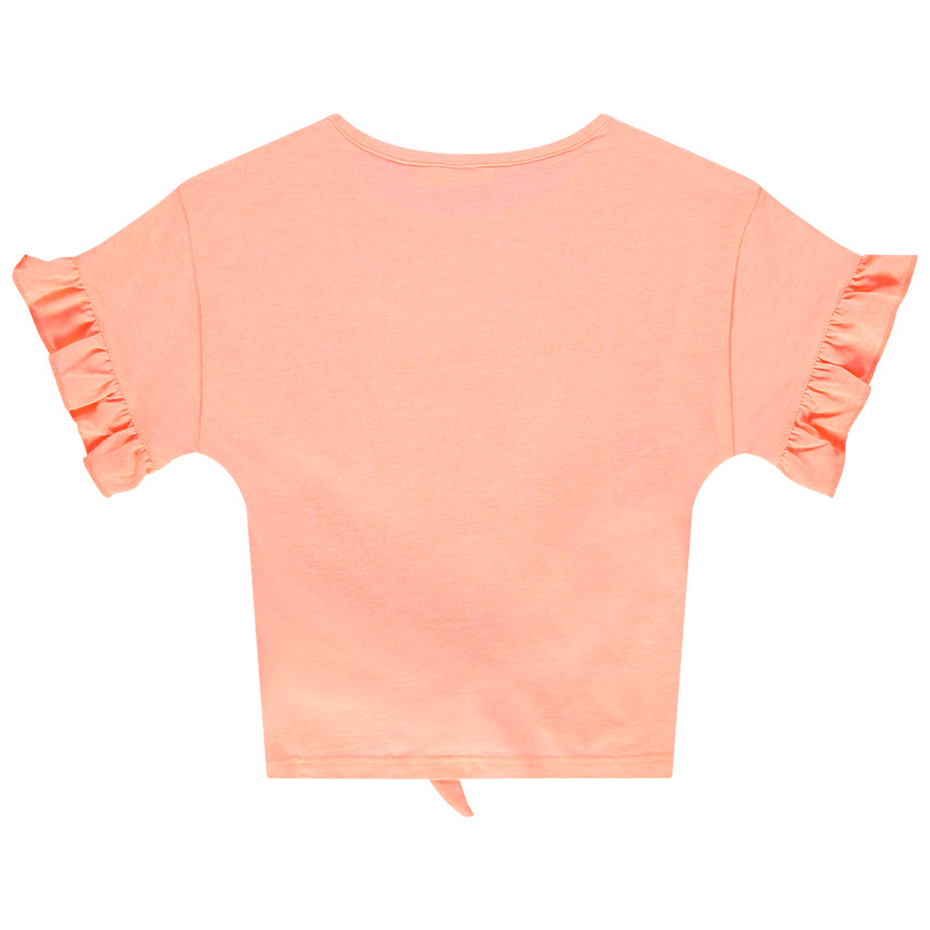 Μπλουζάκι ανανά με κοντά μανίκια και δέσιμο 