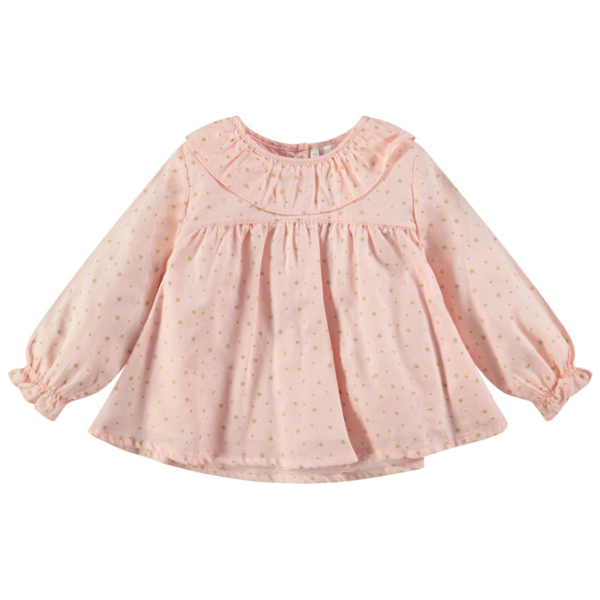 Μακρυμάνικη τουνίκ με χρυσαφί αστέρια τυπωμένα σε όλη την επιφάνεια 