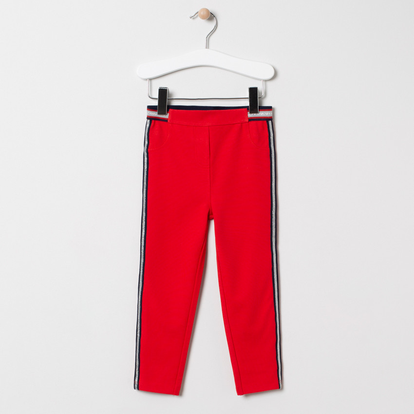 Ensemble t-shirt rayé et pantalon à bandes brillantes 