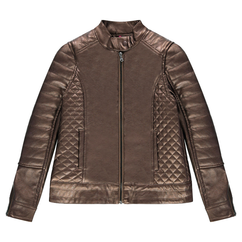 Παιδικά - Μπουφάν σε απομίμηση δέρματος με μεταλλιζέ εφέ 