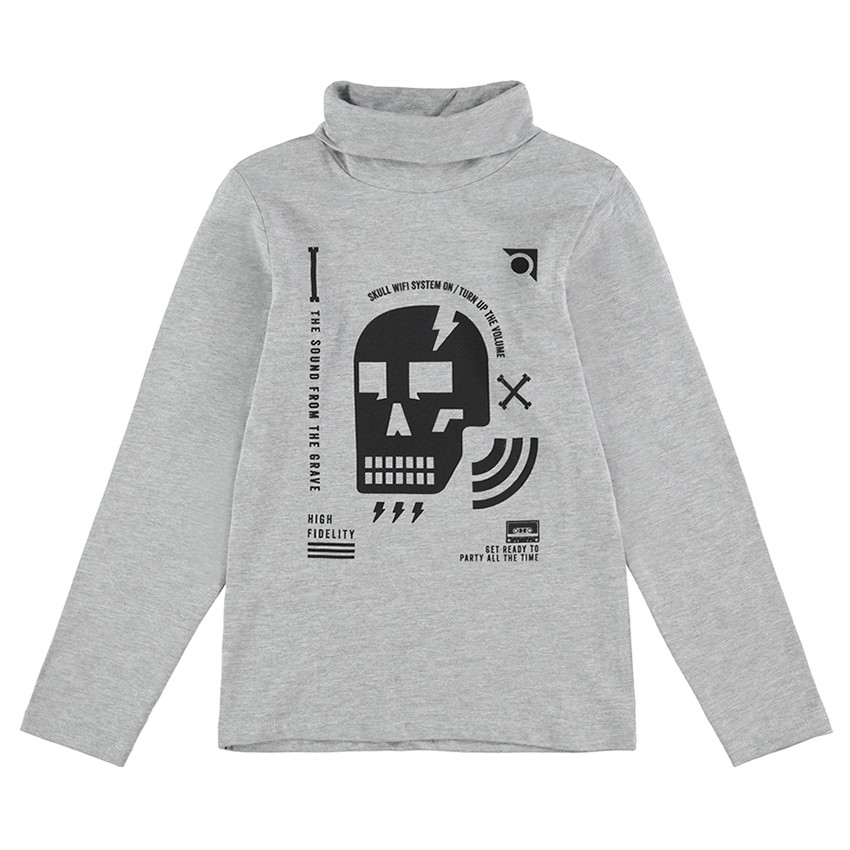 Παιδικά - Μονόχρωμο ζιβάγκο με φαντεζί μοτίβα και στάμπα νεκροκεφαλή 