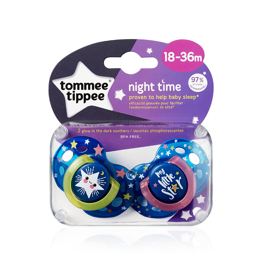 Πιπίλες σιλικόνης NIGHT 18-36 μηνών 