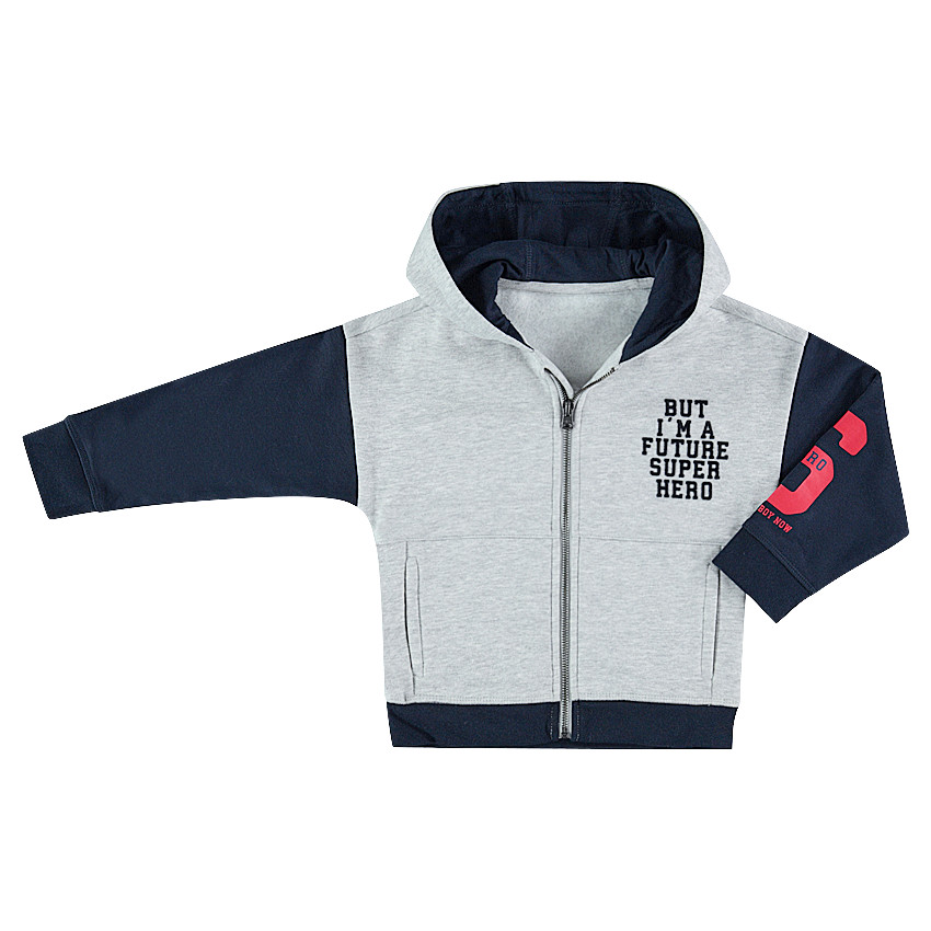 Ζακέτα με κουκούλα από φανέλα και τυπωμένα κείμενα 