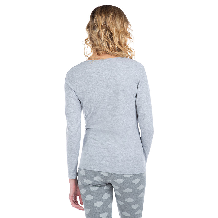 Μακρυμάνικη μπλούζα για το σπίτι με τυπωμένο μήνυμα 