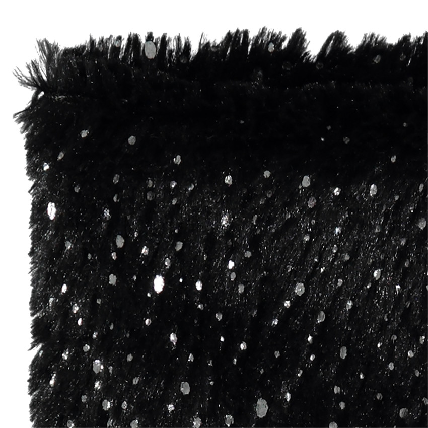 Κυλινδρικό κασκόλ από sherpa με μεταλλιζέ όψη 