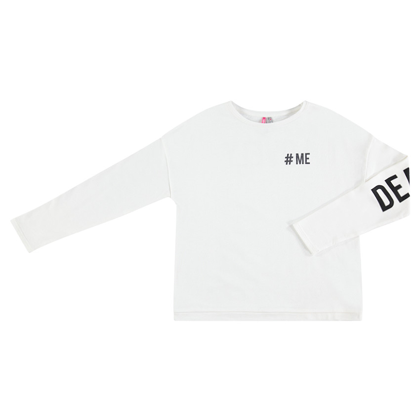 Μακρυμάνικη ζέρσεϊ μπλούζα με τυπωμένες φράσεις 