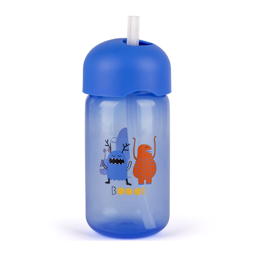 Παγουρι Με Καλαμάκι Σιλικονης Booo! Μπλε 