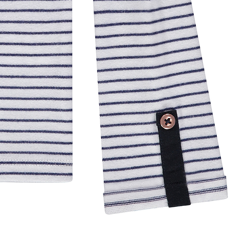 Παιδικά - Μακρυμάνικη μπλούζα με πατιλέτα και κουμπιά στη λαιμόκοψη 