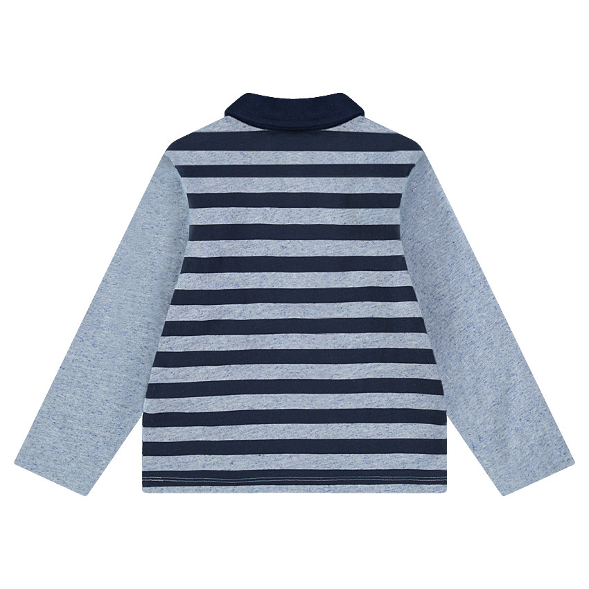 Μακρυμάνικο πόλο από ζέρσεϊ slub ύφασμα με τσέπη και τυπωμένο κείμενο 