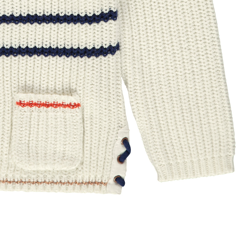 Πλεκτό μαρινιέρα με τσέπες και δέσιμο 