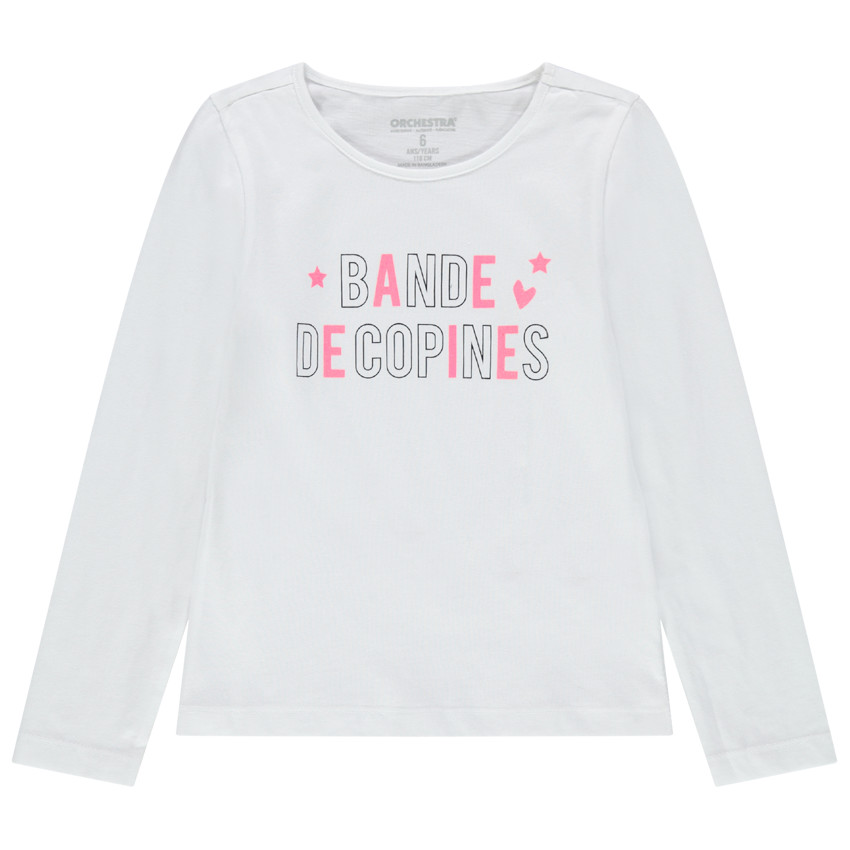 T-shirt manches longues en coton bio à message  